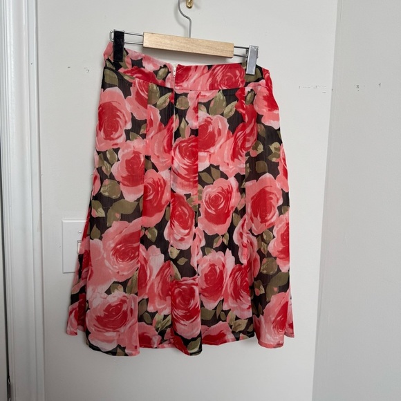 Vintage Floral Red Skirt whimsigoth boho punk 5/6 coquette - Picture 4 of 5